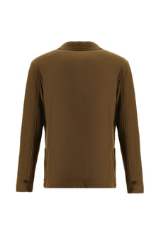 Taba Slim Fit Dar Kesim Desenli Spor Örme Ceket