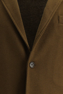 Taba Slim Fit Dar Kesim Desenli Spor Örme Ceket