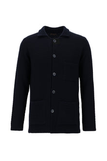 Koyu Lacivert Regular Fit Örme Triko Hırka