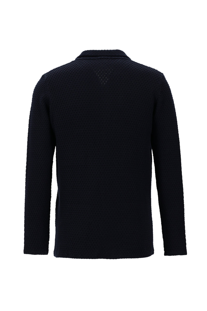 Koyu Lacivert Regular Fit Örme Triko Hırka