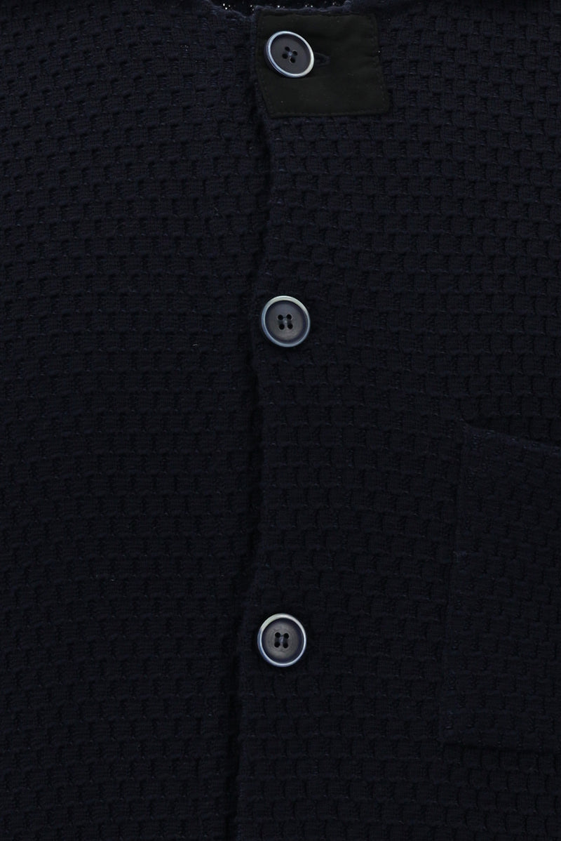 Koyu Lacivert Regular Fit Örme Triko Hırka