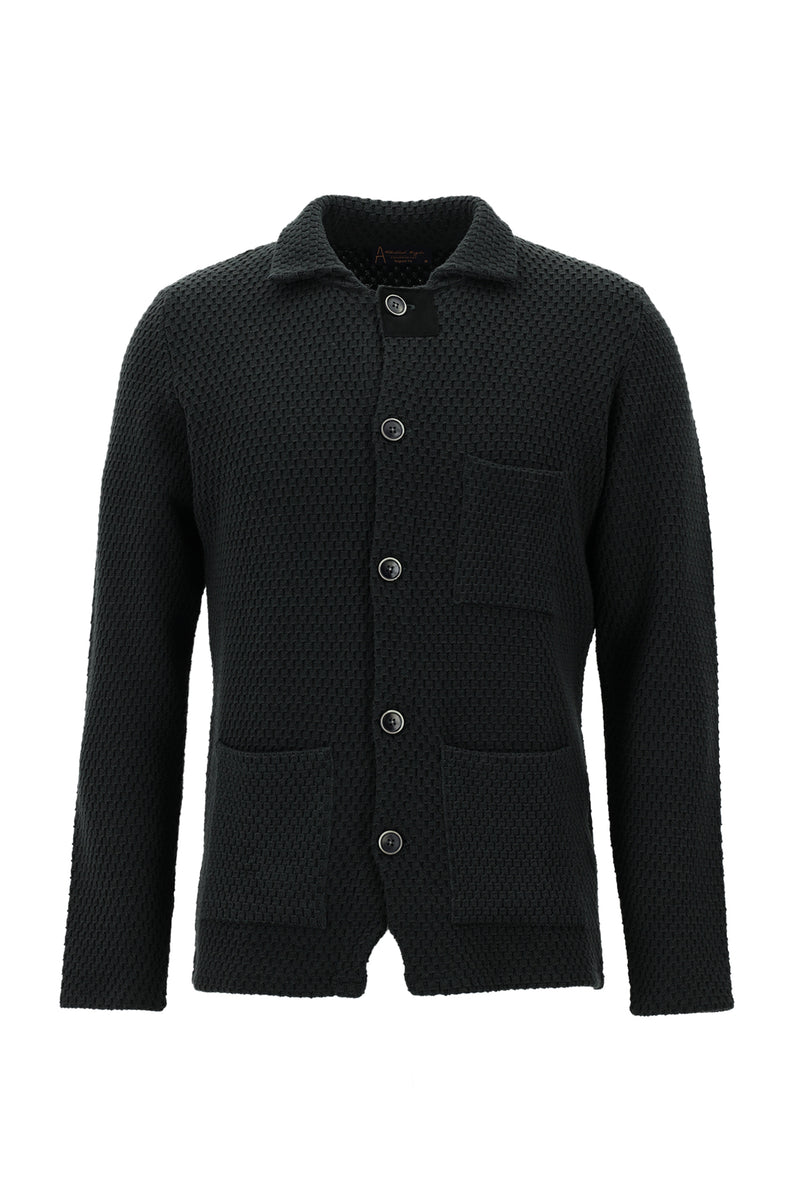 Koyu Antrasit Melanj Regular Fit Örme Triko Hırka