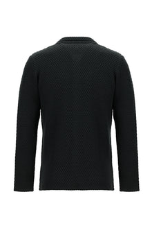 Koyu Antrasit Melanj Regular Fit Örme Triko Hırka