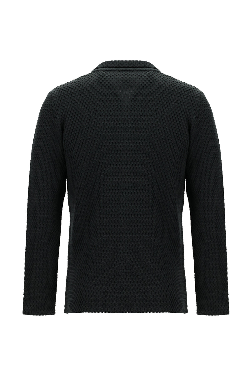 Koyu Antrasit Melanj Regular Fit Örme Triko Hırka