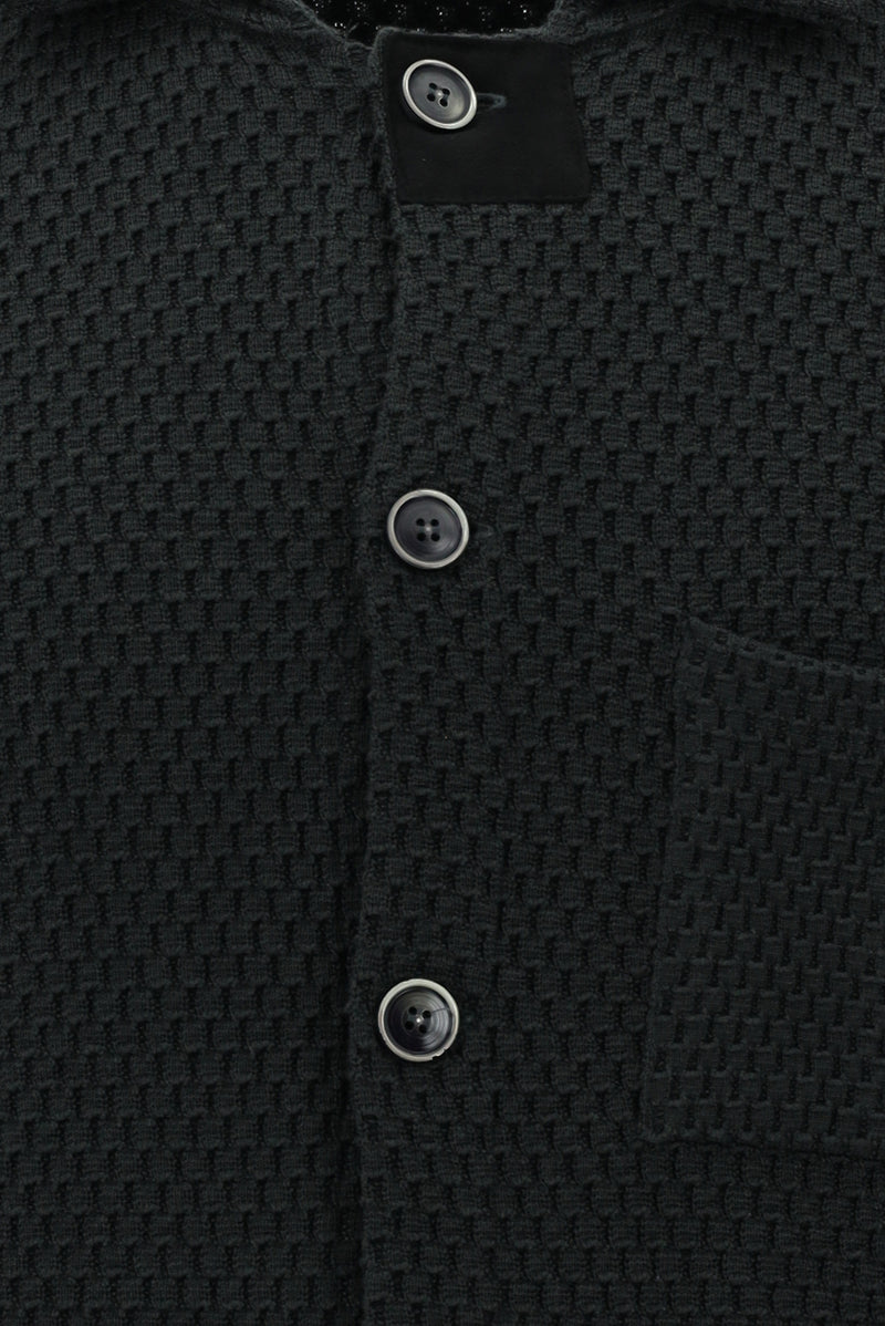 Koyu Antrasit Melanj Regular Fit Örme Triko Hırka