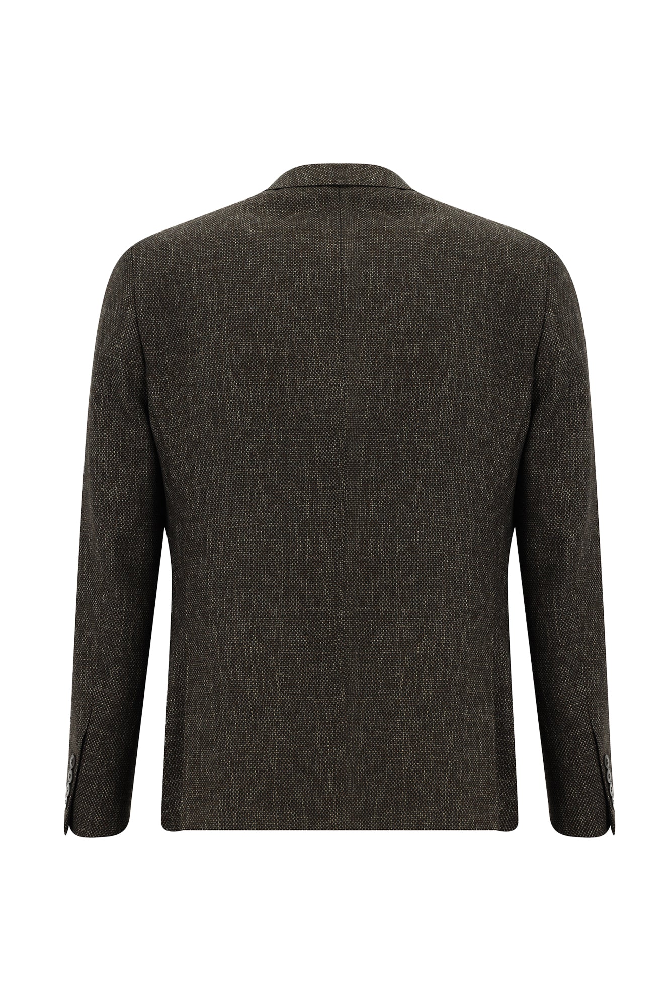 Orta Kahve Slim Fit Dar Kesim Desenli Ceket