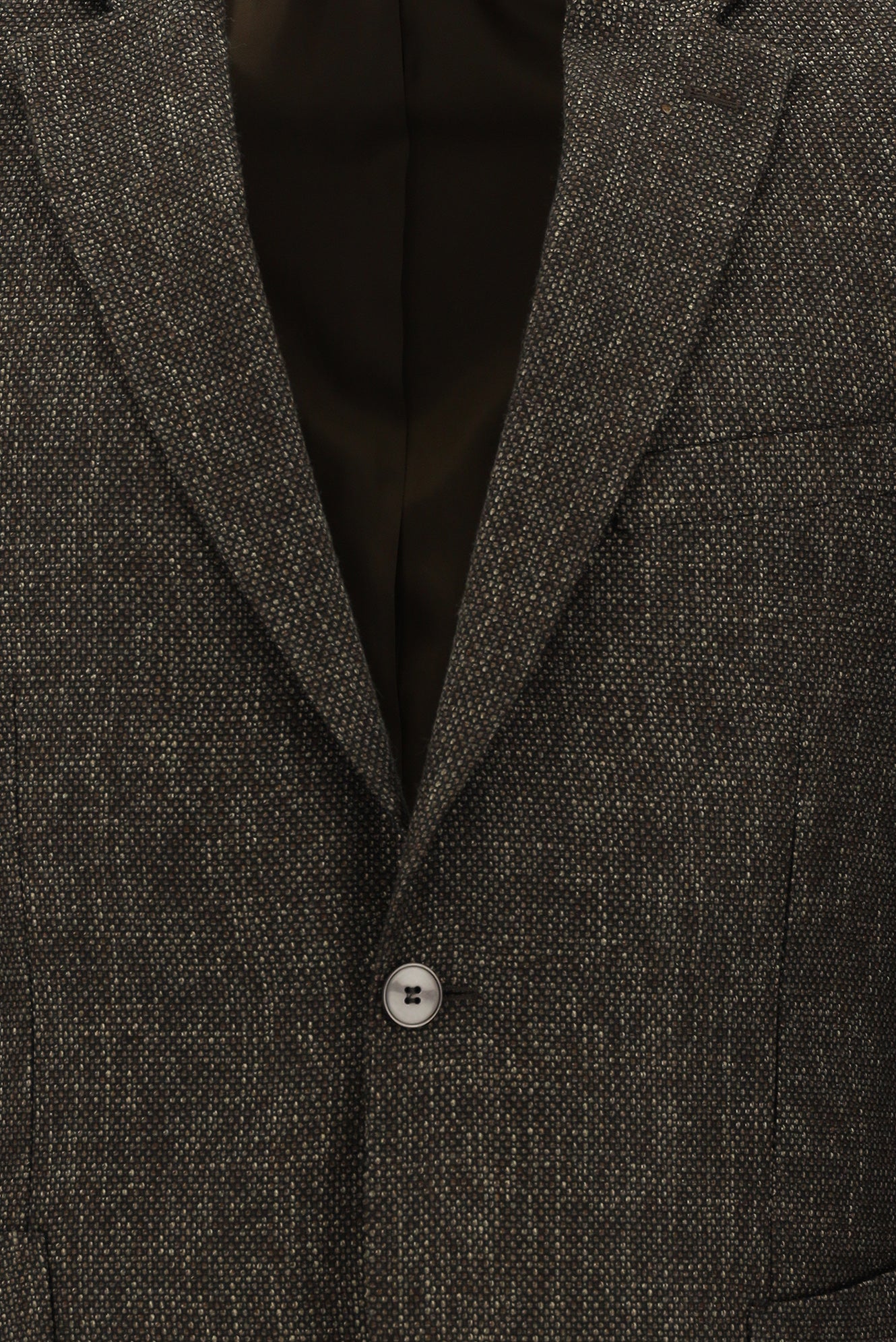 Orta Kahve Slim Fit Dar Kesim Desenli Ceket