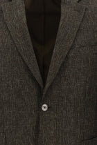 Orta Kahve Slim Fit Dar Kesim Desenli Ceket