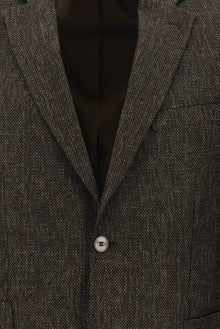 Orta Kahve Slim Fit Dar Kesim Desenli Ceket