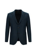 Petrol Yeşili Slim Fit Dar Kesim Desenli Ceket