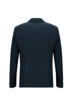 Petrol Yeşili Slim Fit Dar Kesim Desenli Ceket