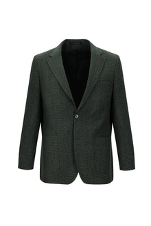 Koyu Ye?il 7 Drop Slim Fit Dar Kesim Desenli Ceket-Abdullah Ki??l?