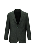 Koyu Yeşil Slim Fit Dar Kesim Desenli Ceket