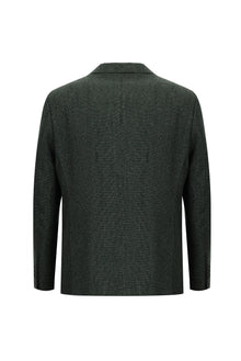 Koyu Ye?il 7 Drop Slim Fit Dar Kesim Desenli Ceket-Abdullah Ki??l?