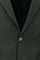 Koyu Yeşil Slim Fit Dar Kesim Desenli Ceket