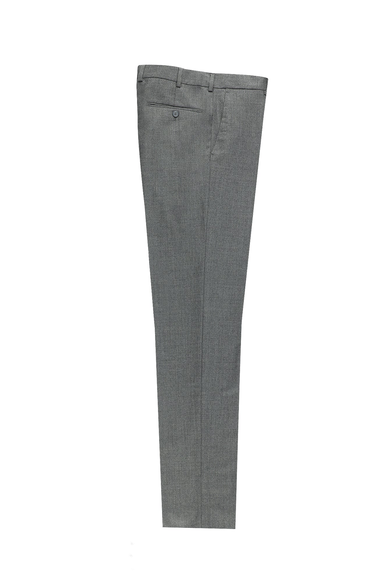 Orta Gri 6 Drop Regular Fit Standart Kesim Yünlü Ka?mirli Klasik Kuma? Pantolon-Abdullah Ki??l?