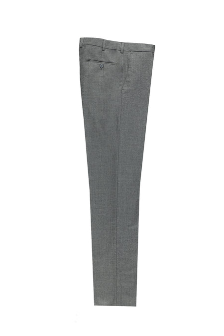 Orta Gri 6 Drop Regular Fit Standart Kesim Yünlü Ka?mirli Klasik Kuma? Pantolon-Abdullah Ki??l?