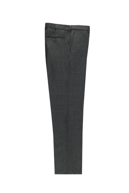 Koyu Füme Slim Fit Dar Kesim Yünlü Kaşmirli Klasik Kumaş Pantolon