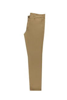 Koyu Bej Regular Fit Likralı Kanvas / Chino Pantolon