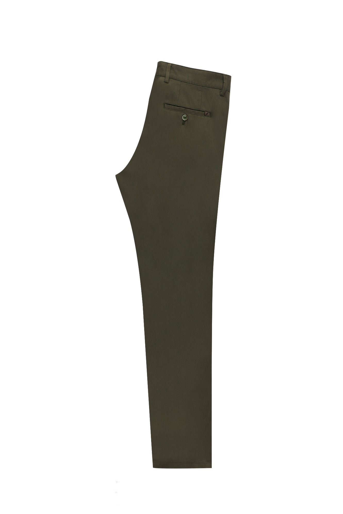 Orta Haki Regular Fit Likralı Kanvas / Chino Pantolon