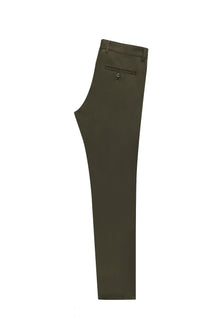 Orta Haki Regular Fit Likralı Kanvas / Chino Pantolon