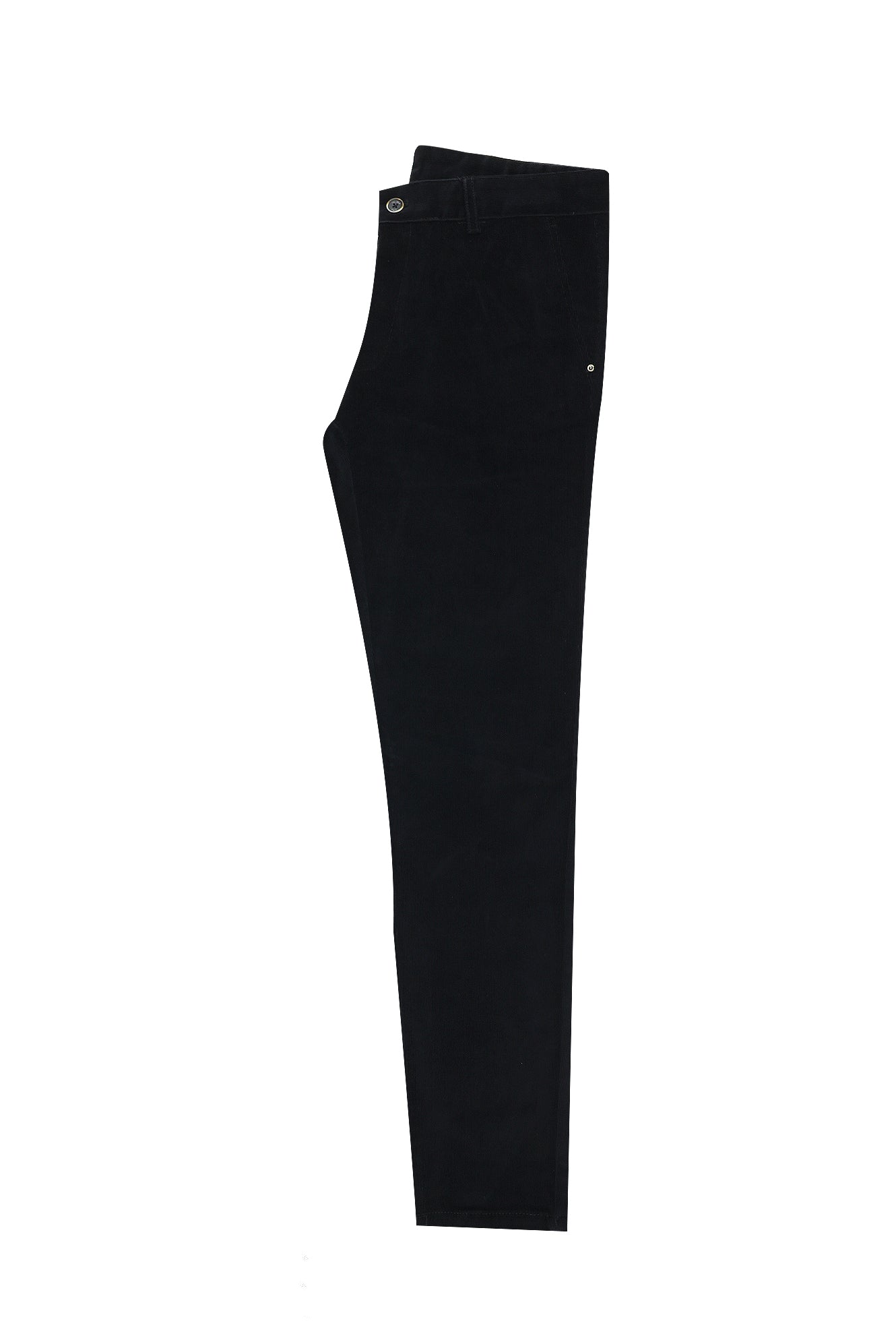 Siyah Regular Fit Likralı Kadife Pantolon