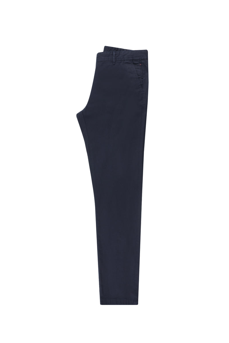 Koyu Lacivert Regular Fit Likralı Kanvas / Chino Pantolon