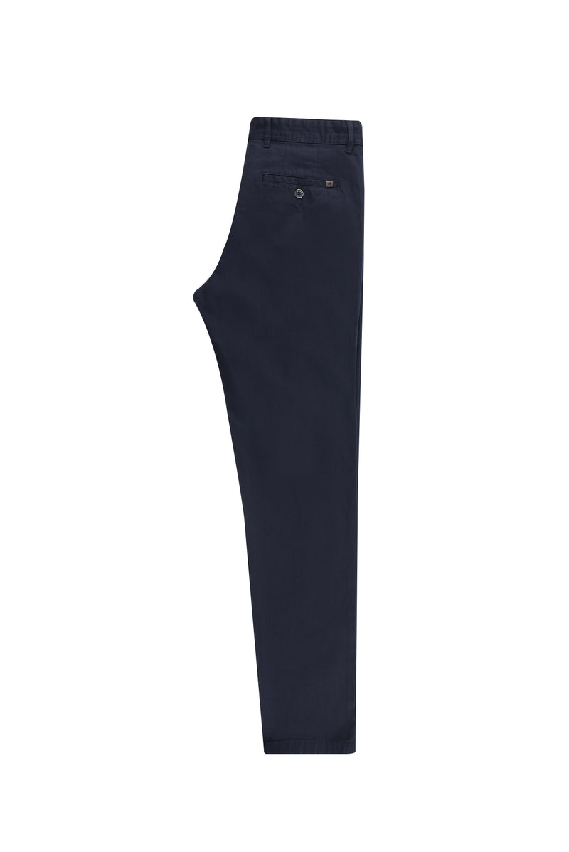 Koyu Lacivert Regular Fit Likralı Kanvas / Chino Pantolon