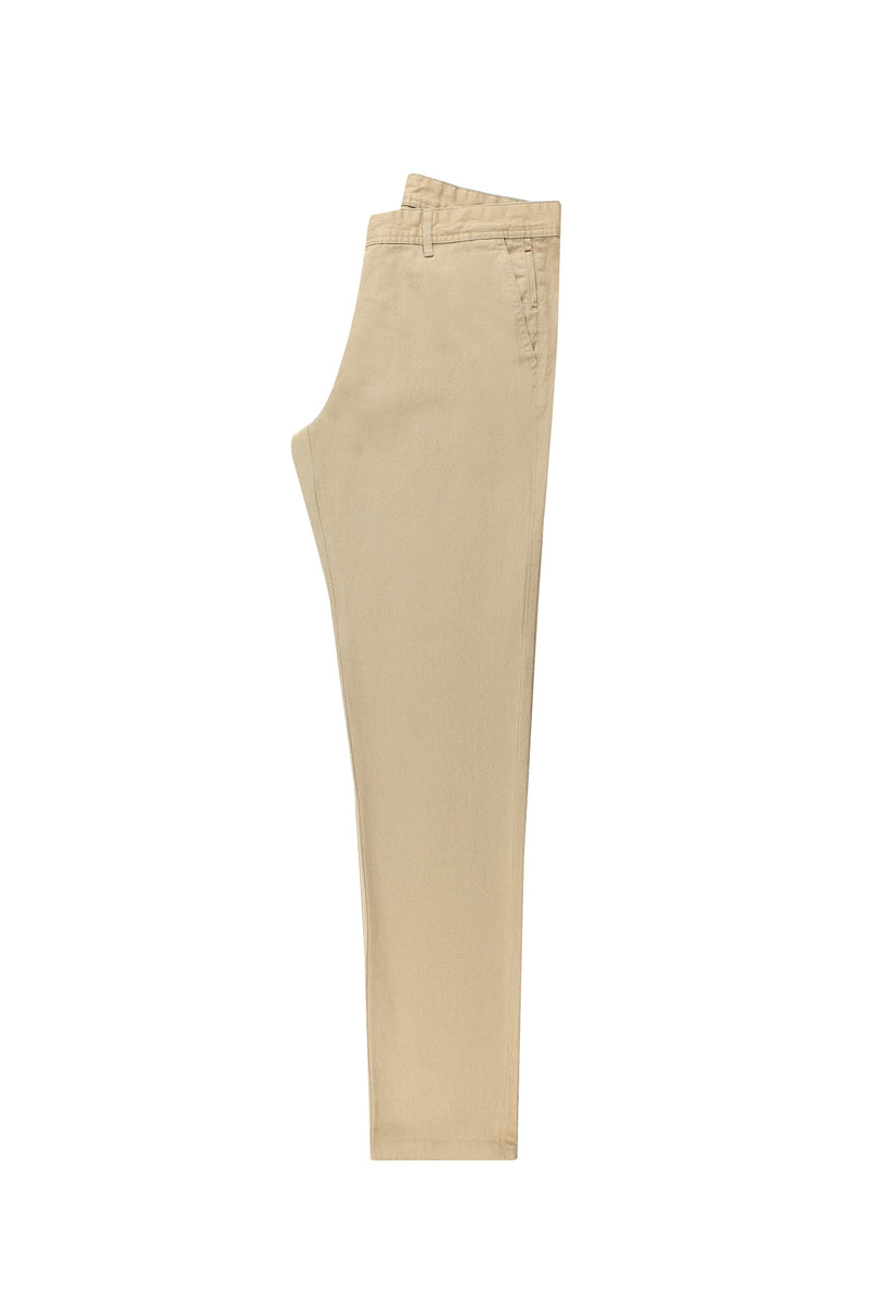 Orta Bej Regular Fit Likralı Kanvas / Chino Pantolon