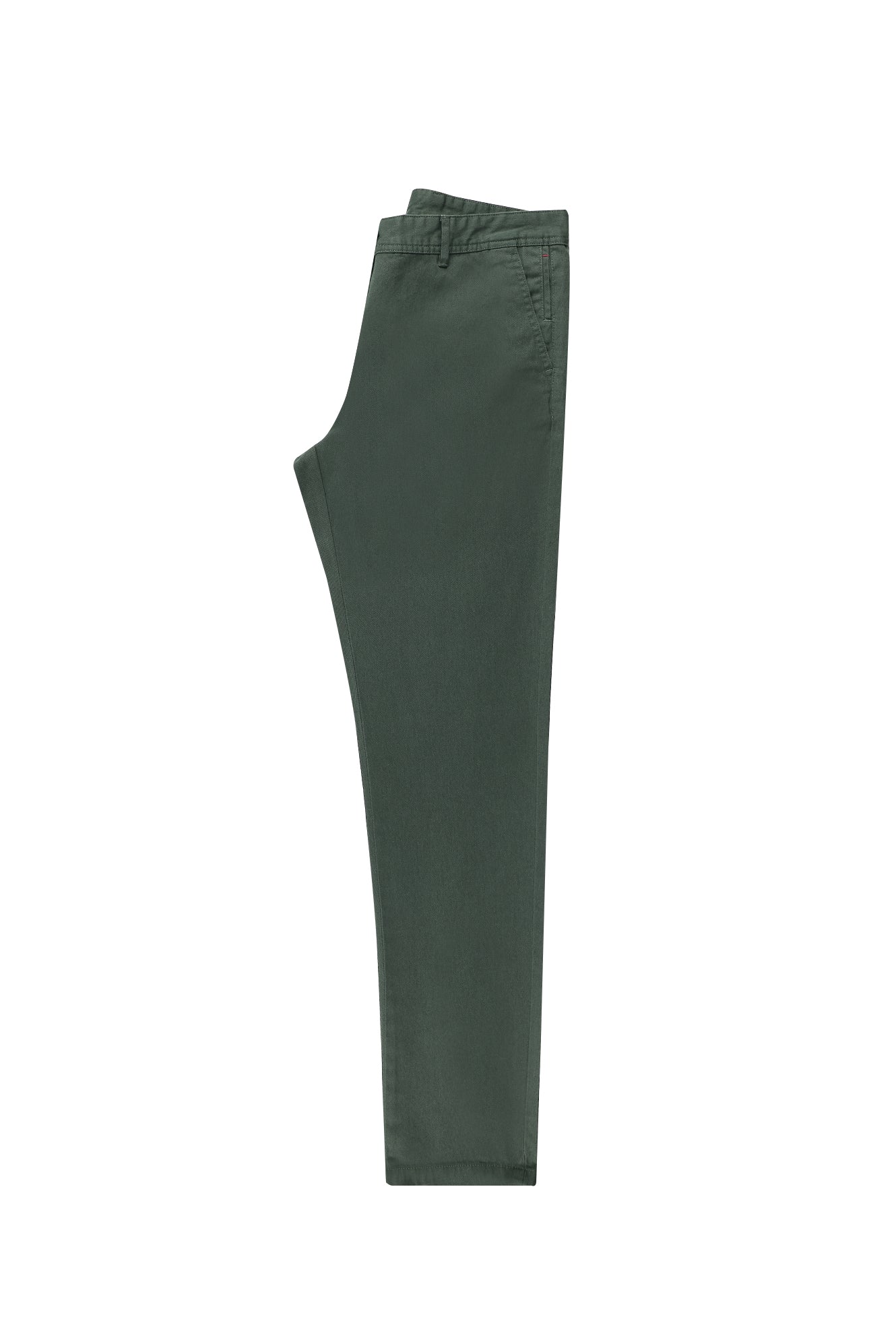 Koyu Yeşil Regular Fit Likralı Kanvas / Chino Pantolon