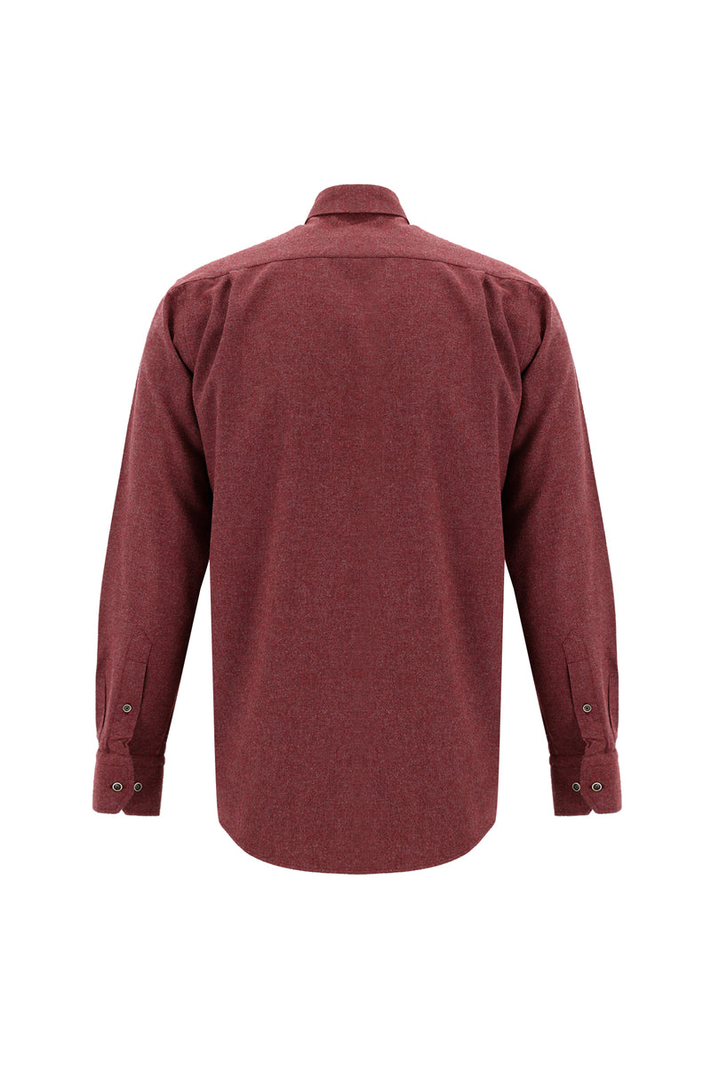 Koyu Bordo Uzun Kol Regular Fit Oduncu Spor Pamuklu Gömlek