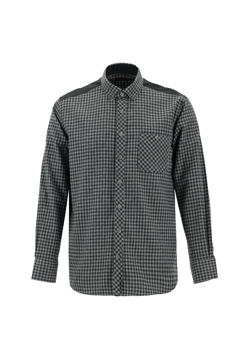 Koyu Füme Uzun Kol Regular Fit Ekose Oduncu Pamuklu Gömlek