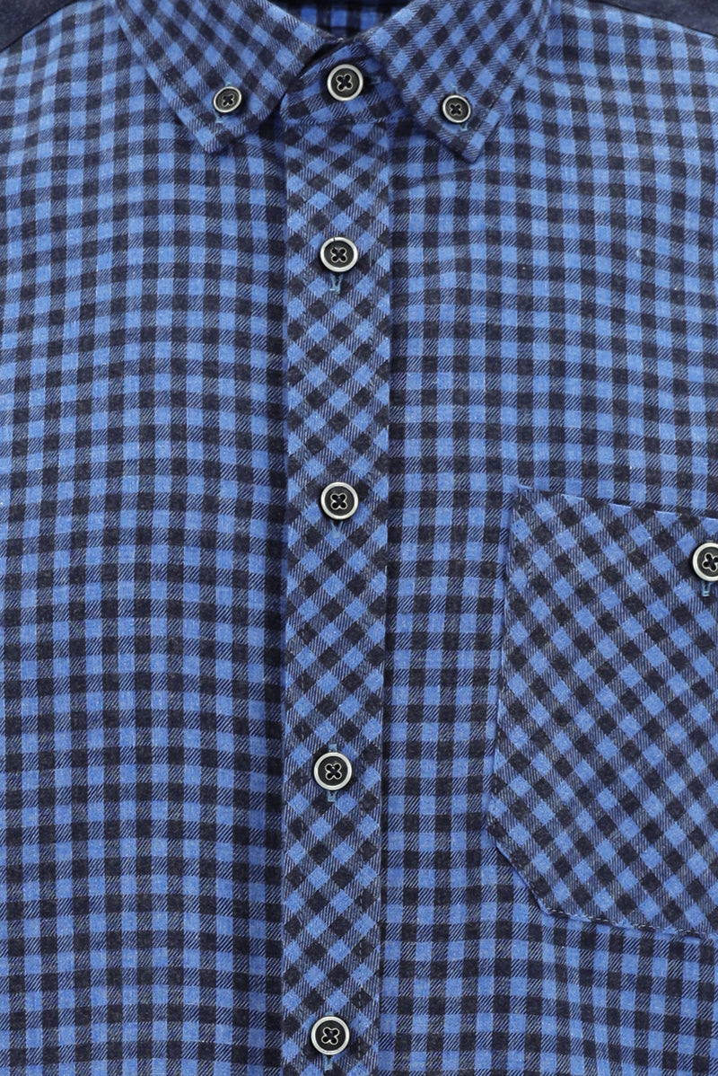 Koyu Mavi  Uzun Kol Regular Fit Ekose Oduncu Gömlek