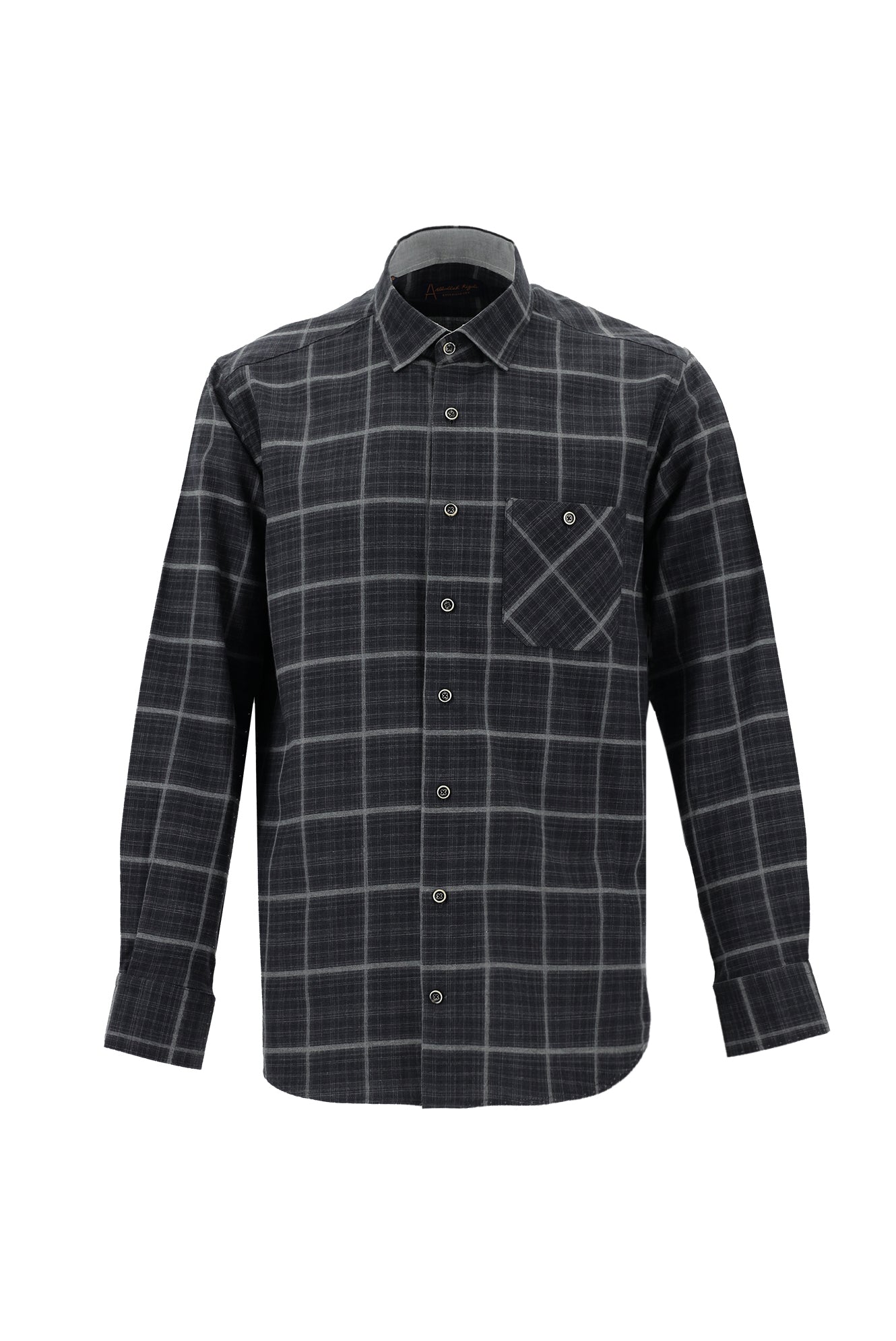 Siyah Uzun Kol Regular Fit Ekose Oduncu Pamuk Gömlek