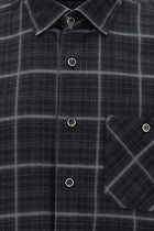 Siyah Uzun Kol Regular Fit Ekose Oduncu Pamuk Gömlek