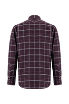 Koyu Bordo Uzun Kol Regular Fit Ekose Oduncu Pamuk Gömlek