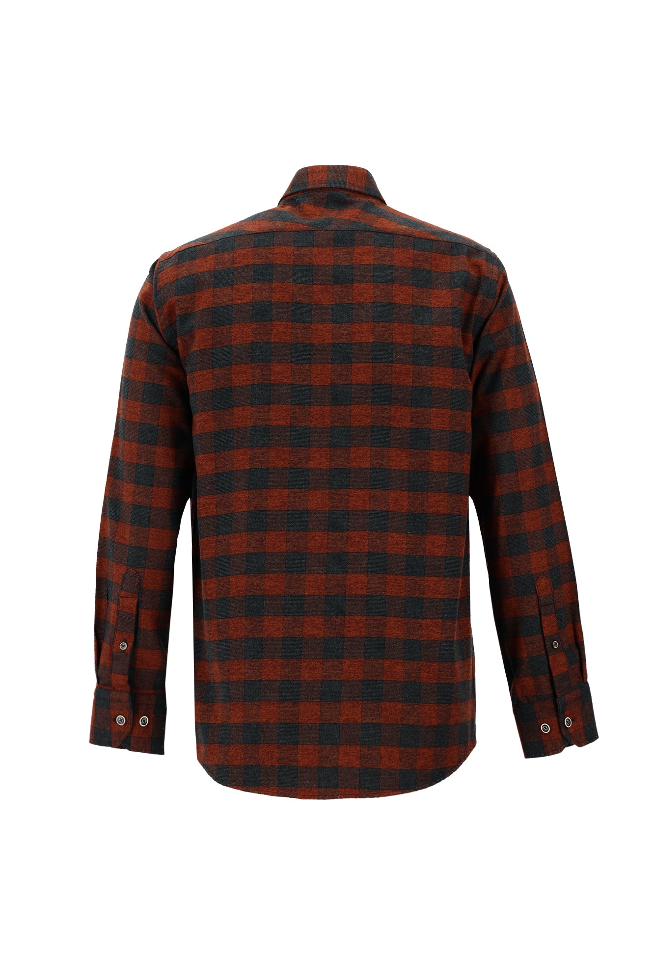 Koyu Bordo Uzun Kol Regular Fit Ekose Oduncu Pamuk Gömlek