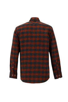 Koyu Bordo Uzun Kol Regular Fit Ekose Oduncu Pamuk Gömlek