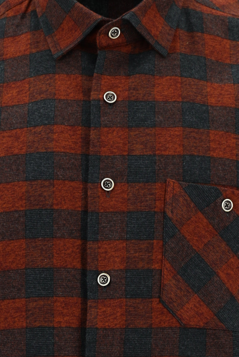 Koyu Bordo Uzun Kol Regular Fit Ekose Oduncu Pamuk Gömlek