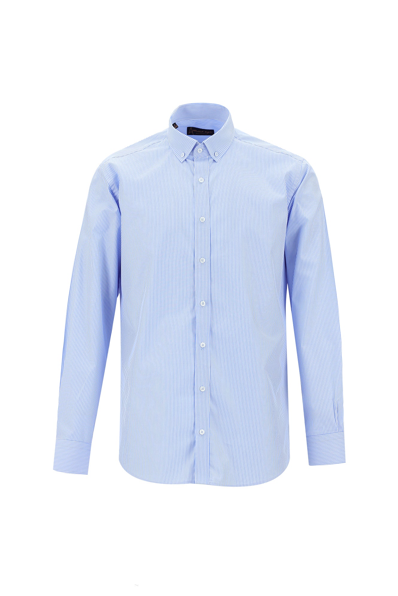 Koyu Mavi  Uzun Kol Regular Fit Çizgili Pamuk Gömlek