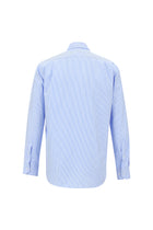 Koyu Mavi  Uzun Kol Regular Fit Çizgili Pamuk Gömlek