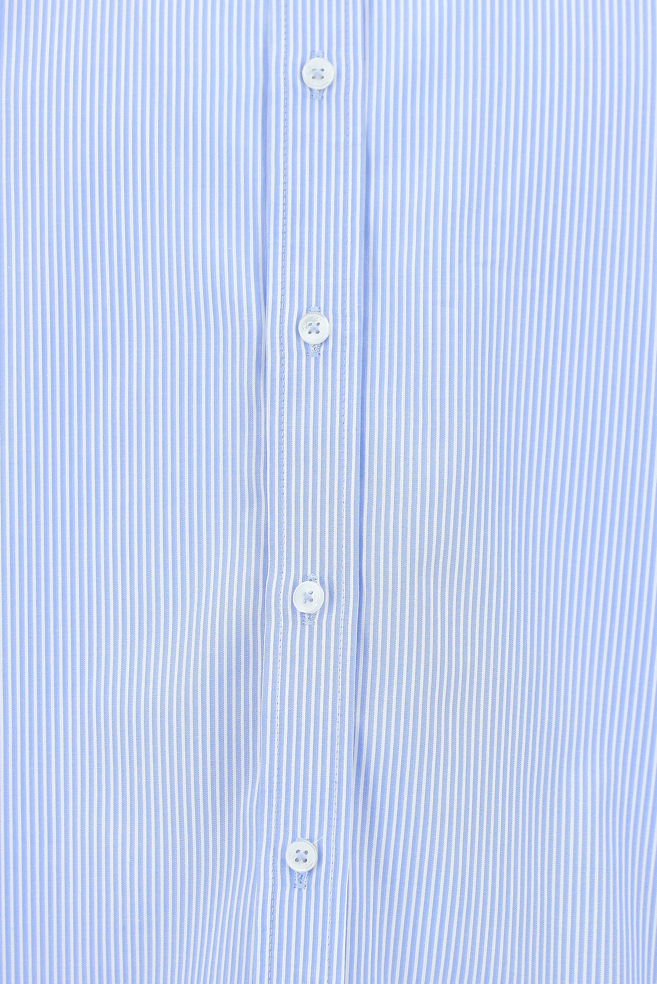 Koyu Mavi  Uzun Kol Regular Fit Çizgili Pamuk Gömlek