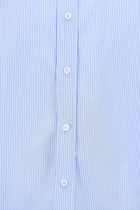 Koyu Mavi  Uzun Kol Regular Fit Çizgili Pamuk Gömlek