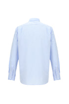 Açık Mavi Uzun Kol Klasik Çizgili Pamuk Gömlek