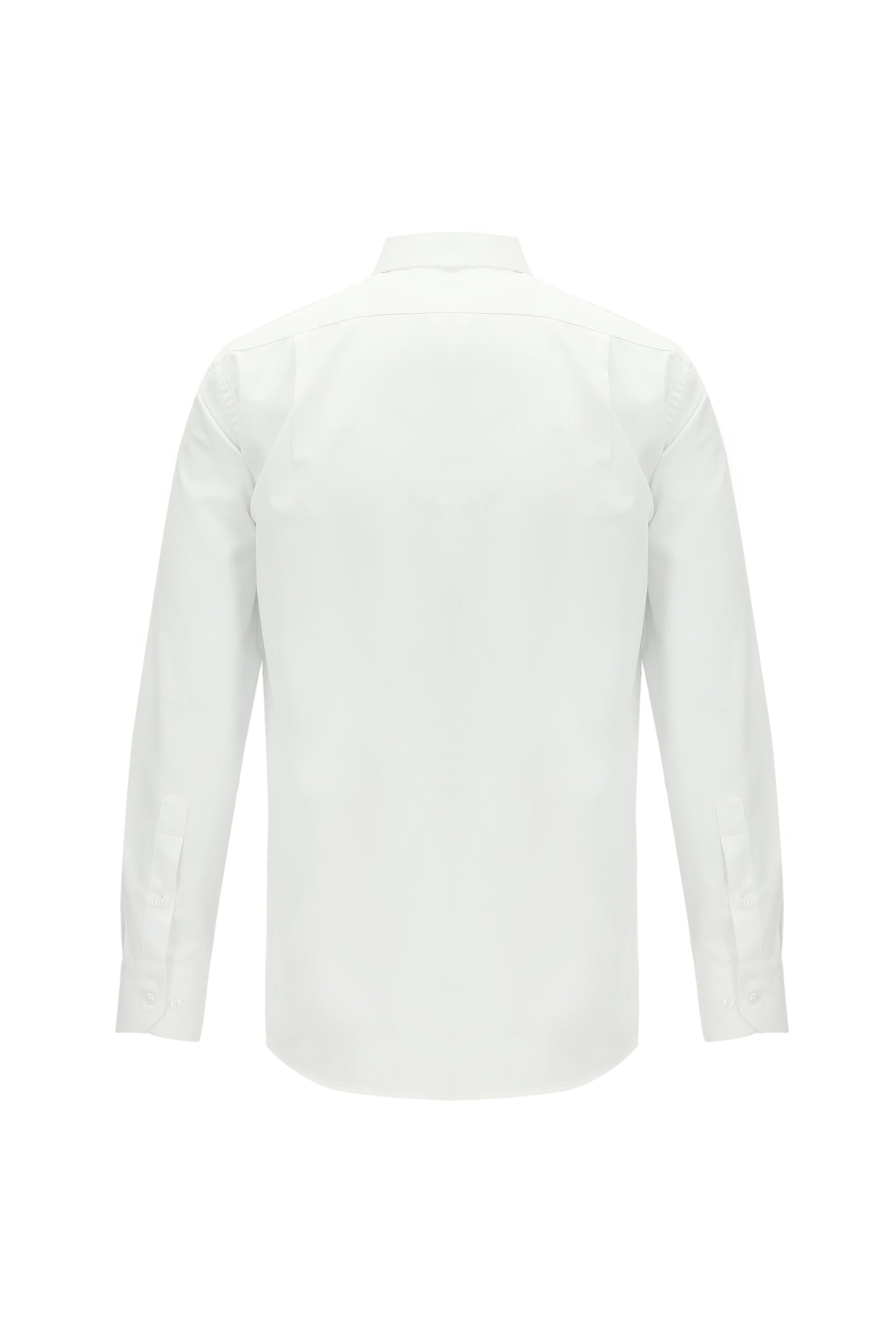 Beyaz Uzun Kol Klasik Çizgili Pamuk Gömlek