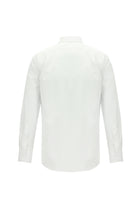 Beyaz Uzun Kol Klasik Çizgili Pamuk Gömlek