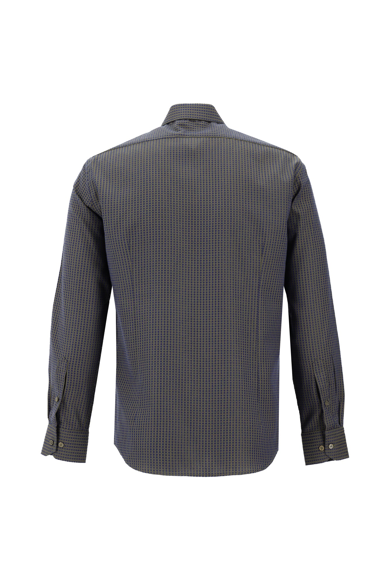 Orta Haki Uzun Kol Slim Fit Dar Kesim Bask?l? Pamuk Gömlek-Abdullah Ki??l?