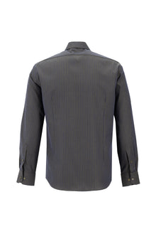 Orta Haki Uzun Kol Slim Fit Dar Kesim Bask?l? Pamuk Gömlek-Abdullah Ki??l?
