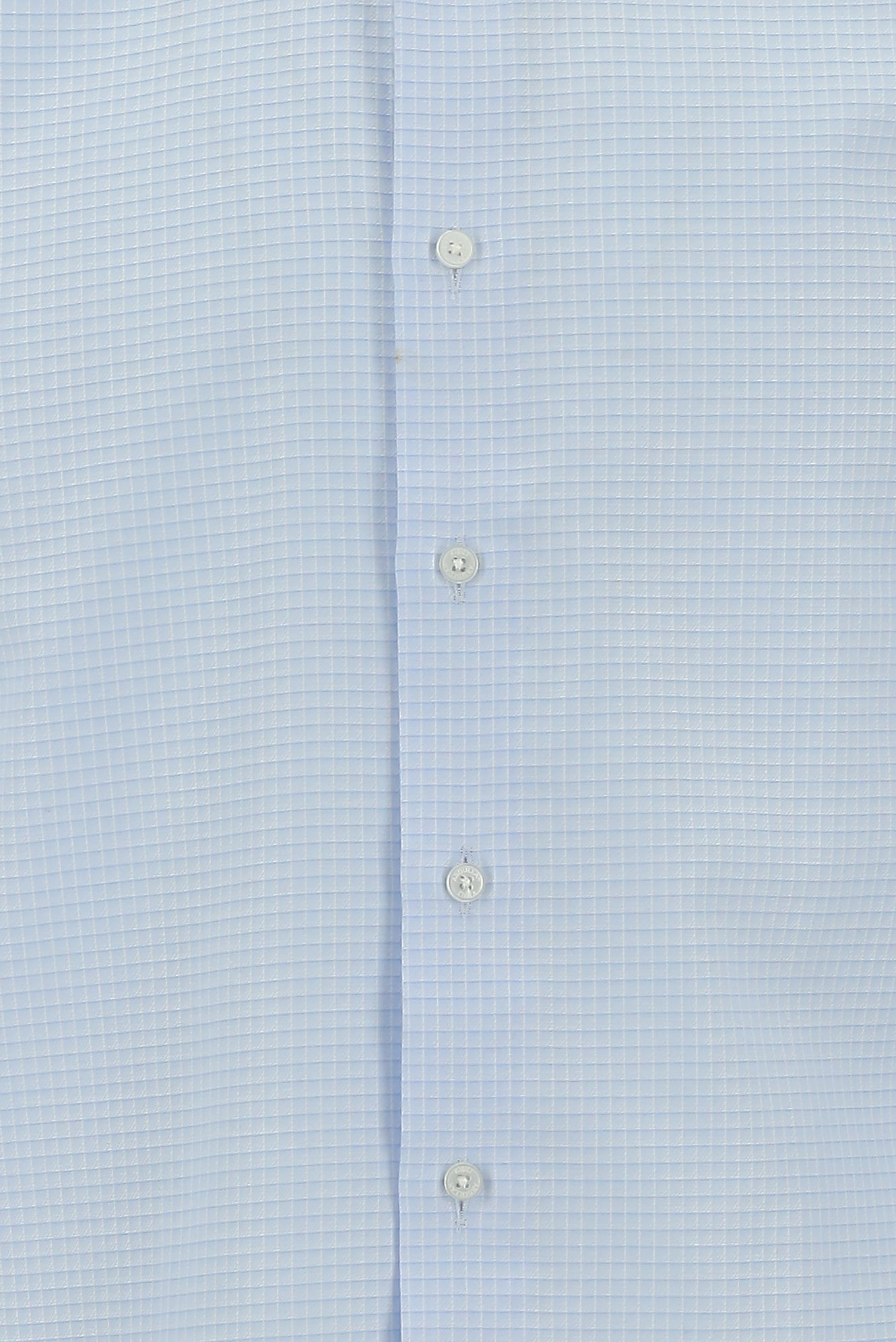 Uçuk Mavi Uzun Kol Slim Fit Dar Kesim Ekose Pamuk Gömlek