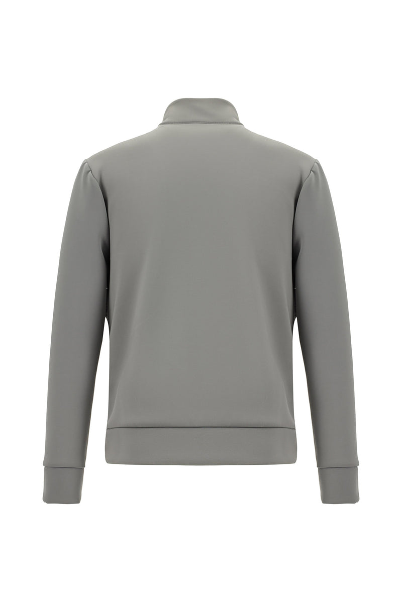 Siyah Dik Yaka Slim Fit Dar Kesim Spor Scuba Mont